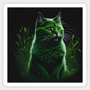 Cat in  Green Sticker